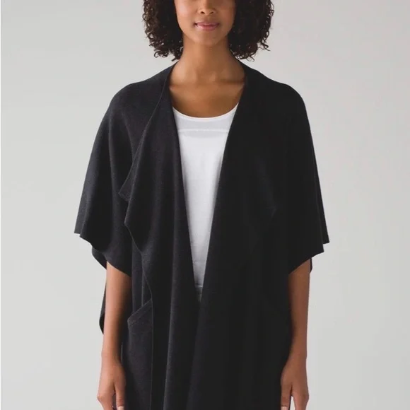 NWT Lululemon After Asana Wrap Heathered Black O/S - Picture 1 of 12